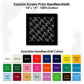 14"x14" Black Custom Printed Imported 100% Cotton Handkerchief